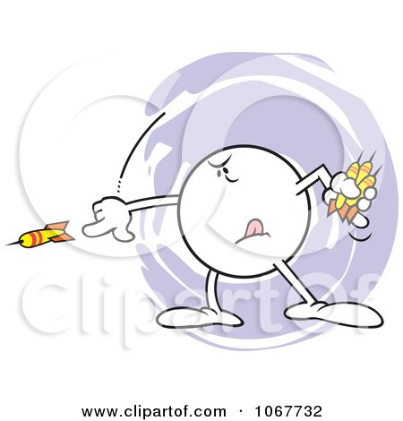 Clipart Intense Moodie Character Throwing Darts - Royalty Free Vector Illustration by Johnny Sajem