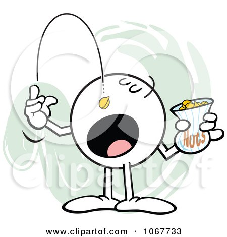 Clipart Moodie Character Tossing Peanuts In His Mouth - Royalty Free Vector Illustration by Johnny Sajem