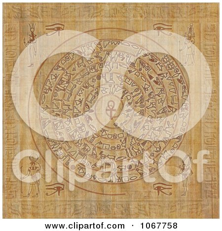 Clipart Egyptian Hieroglyphs On A Magic Sigil - Royalty Free CGI Illustration by Michael Schmeling