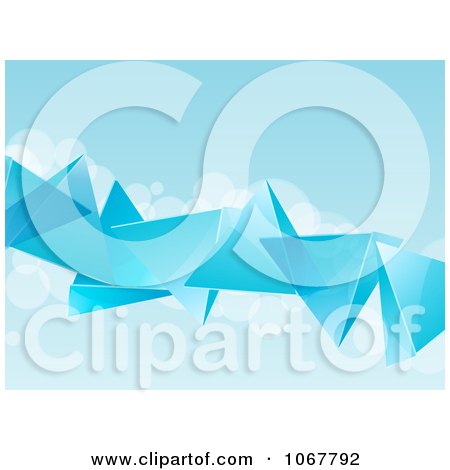 Clipart 3d Floating Blue Pyramids - Royalty Free Vector Illustration by elaineitalia