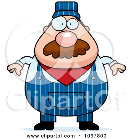 Clipart Pudgy Male Train Engineer - Royalty Free Vector Illustration by Cory Thoman