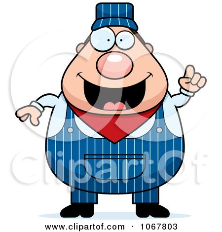 Clipart Smart Pudgy Male Train Engineer - Royalty Free Vector Illustration by Cory Thoman