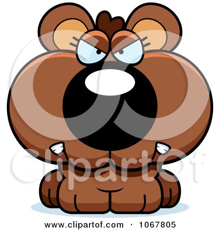 Clipart Mad Bear Cub - Royalty Free Vector Illustration by Cory Thoman