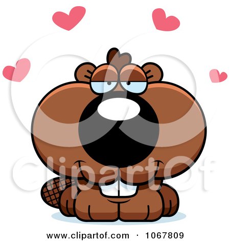 Clipart Loving Baby Beaver - Royalty Free Vector Illustration by Cory Thoman