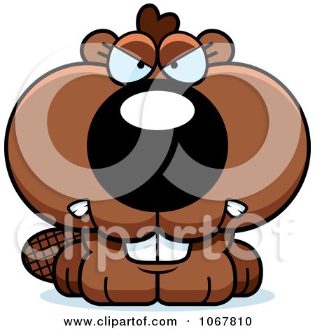Clipart Mad Baby Beaver - Royalty Free Vector Illustration by Cory Thoman