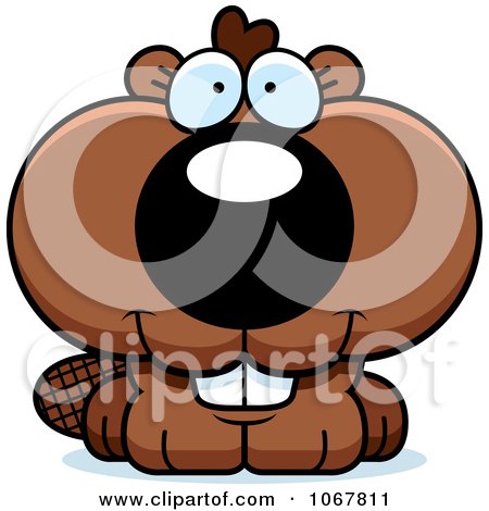 Clipart Smiling Baby Beaver - Royalty Free Vector Illustration by Cory Thoman