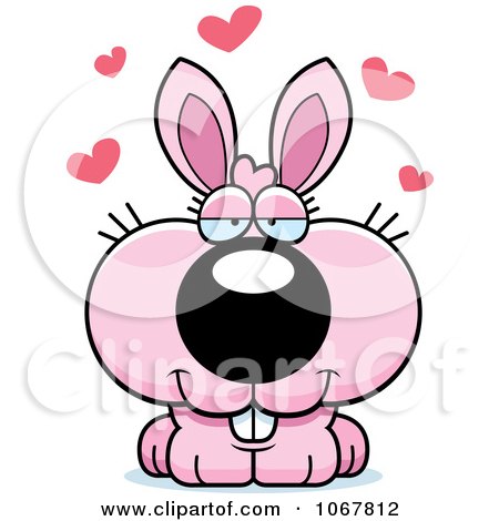 Clipart Loving Pink Bunny - Royalty Free Vector Illustration by Cory Thoman