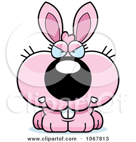 Clipart Mad Pink Bunny - Royalty Free Vector Illustration by Cory Thoman