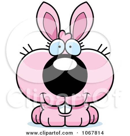 Clipart Smiling Pink Bunny - Royalty Free Vector Illustration by Cory Thoman