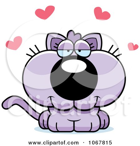 Clipart Loving Purple Kitten - Royalty Free Vector Illustration by Cory Thoman