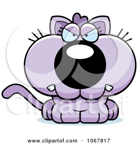 Clipart Mad Purple Kitten - Royalty Free Vector Illustration by Cory Thoman