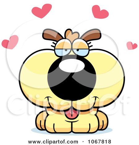 Clipart Loving Yellow Puppy - Royalty Free Vector Illustration by Cory Thoman