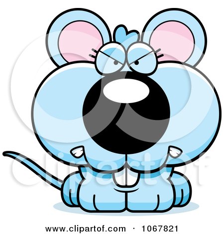 Clipart Mad Blue Mouse - Royalty Free Vector Illustration by Cory Thoman