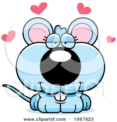 Clipart Loving Blue Mouse - Royalty Free Vector Illustration by Cory Thoman