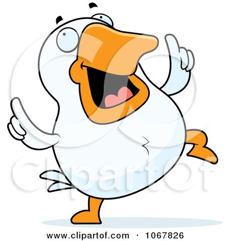 Clipart White Duck Dancing - Royalty Free Vector Illustration by Cory Thoman