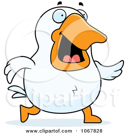 Clipart White Duck Walking - Royalty Free Vector Illustration by Cory Thoman
