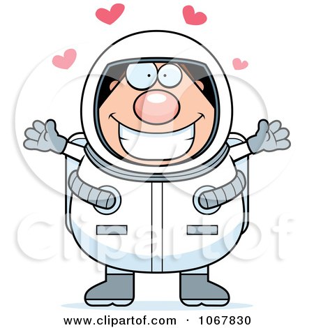 Clipart Loving Pudgy Male Astronaut - Royalty Free Vector Illustration by Cory Thoman