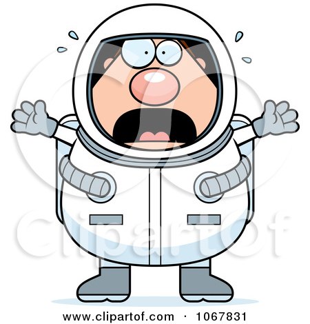 Clipart Scared Pudgy Male Astronaut - Royalty Free Vector Illustration by Cory Thoman
