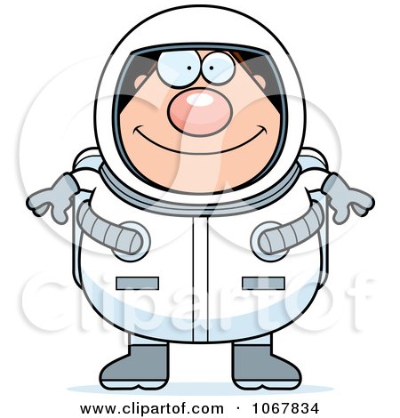 Clipart Pudgy Male Astronaut - Royalty Free Vector Illustration by Cory Thoman