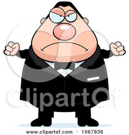 Clipart Mad Pudgy White Groom - Royalty Free Vector Illustration by Cory Thoman