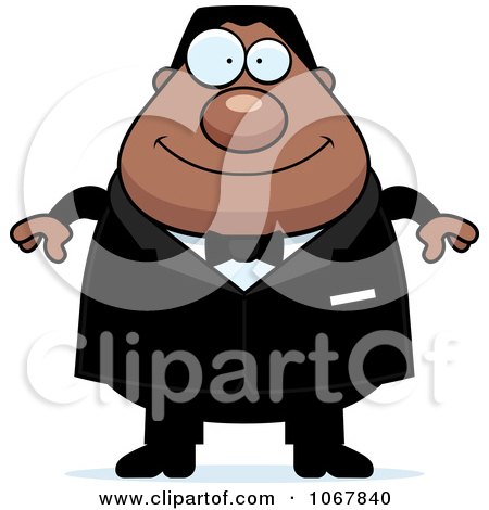 Clipart Pudgy Black Groom - Royalty Free Vector Illustration by Cory Thoman