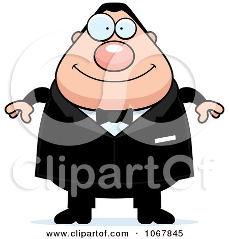 Clipart Pudgy White Groom - Royalty Free Vector Illustration by Cory Thoman