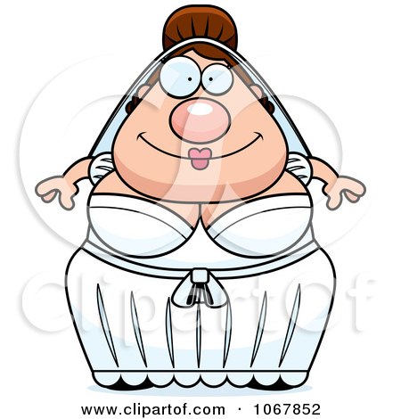 Clipart Pudgy White Bride - Royalty Free Vector Illustration by Cory Thoman