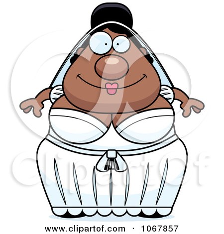 Clipart Pudgy Black Bride - Royalty Free Vector Illustration by Cory Thoman