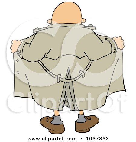 Clipart Flasher Man Opening His Jacket - Royalty Free Vector Illustration  by djart #1067866