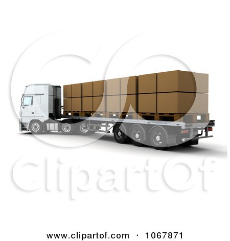 Clipart 3d Big Rig Truck With Boxes - Royalty Free CGI Illustration by KJ Pargeter