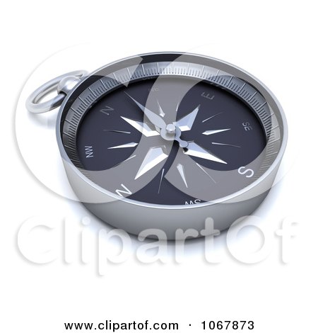 Clipart 3d Navigational Compass - Royalty Free CGI Illustration by KJ Pargeter