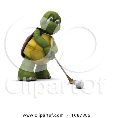 Clipart 3d Tortoise Golfing 6 - Royalty Free CGI Illustration by KJ Pargeter
