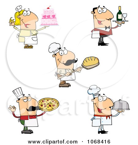 Clipart Bakers And Chefs - Royalty Free Vector Illustration by Hit Toon