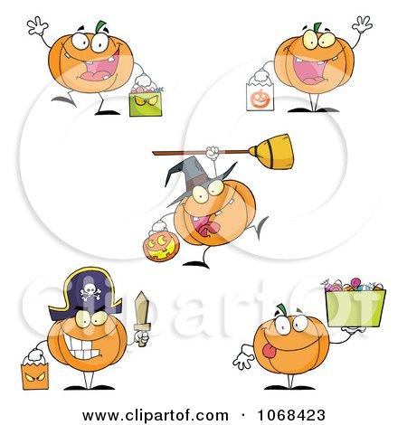 Clipart Halloween Jackolanterns - Royalty Free Vector Illustration by Hit Toon