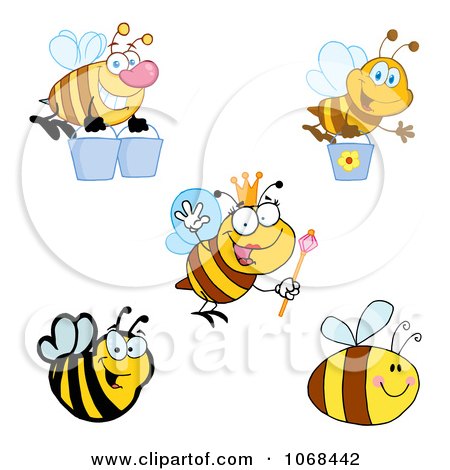Clipart Bees - Royalty Free Vector Illustration by Hit Toon