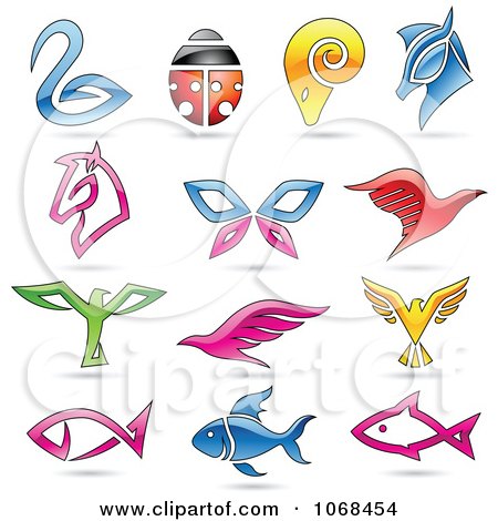 Clipart Animal Logo Icons 4 - Royalty Free Vector Illustration by cidepix