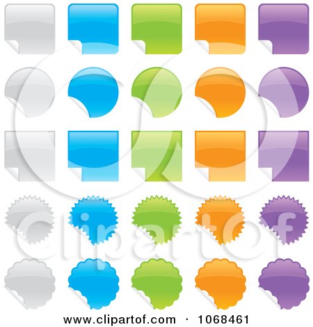 Clipart Colorful Sticker Design Elements - Royalty Free Vector Illustration by John Schwegel