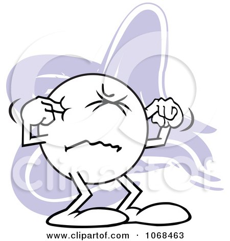 Clipart Moodie Character Plugging His Ears - Royalty Free Vector Illustration by Johnny Sajem