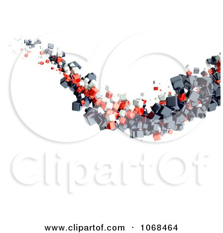 Clipart Background Of Floating Cubic Particles - Royalty Free CGI Illustration by chrisroll
