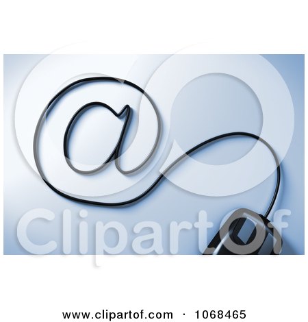 Clipart 3d Computer Mouse Cable Forming An At Symbol - Royalty Free CGI Illustration by stockillustrations