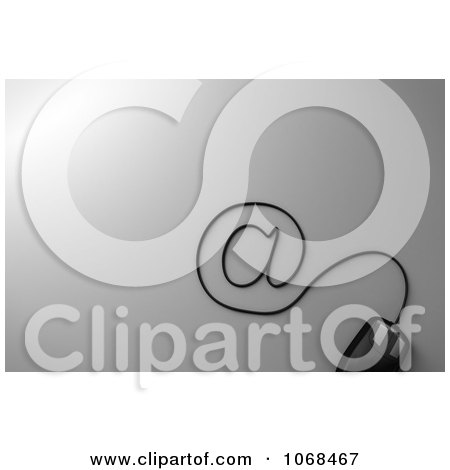 Clipart 3d Computer Mouse Cable Forming An Arobase - Royalty Free CGI Illustration by stockillustrations