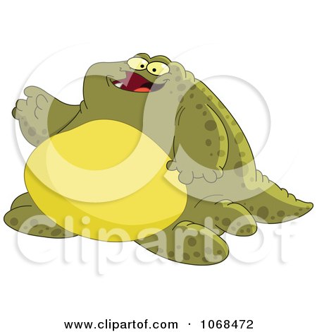 Clipart Chubby Green Monster - Royalty Free Vector Illustration by yayayoyo
