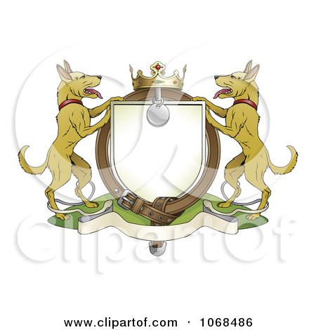 Clipart Alsatian Coat Of Arms Shield With A Collar - Royalty Free Vector Illustration by AtStockIllustration
