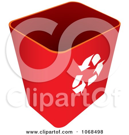 Clipart 3d Red Recycle Bin - Royalty Free Vector Illustration by michaeltravers