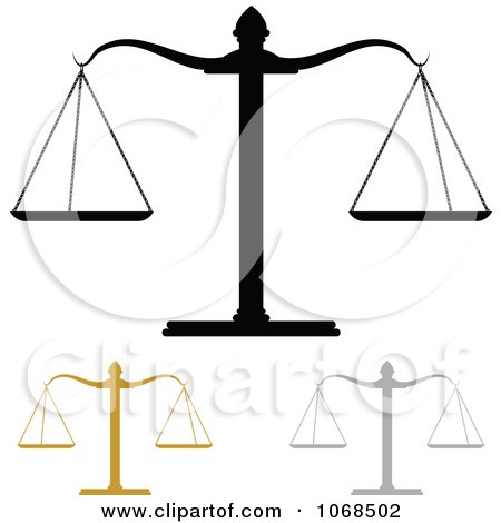 Clipart Justice Scales - Royalty Free Vector Illustration by michaeltravers