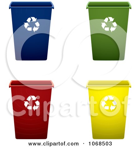 Clipart 3d Recycle Bins - Royalty Free Vector Illustration by michaeltravers