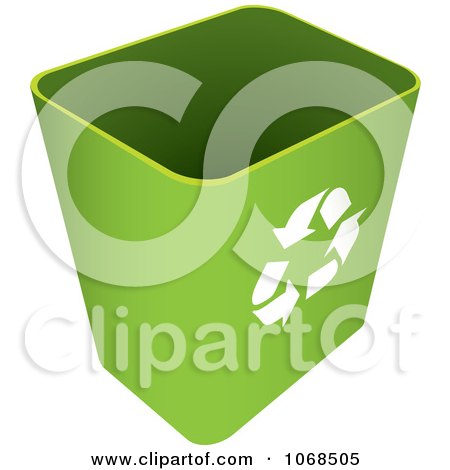 Clipart 3d Green Recycle Bin - Royalty Free Vector Illustration by michaeltravers