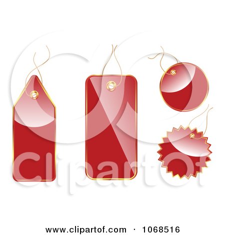 Clipart 3d Red Shiny Tags - Royalty Free Vector Illustration by vectorace