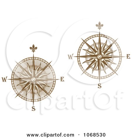 Clipart Gold Compasses - Royalty Free Vector Illustration by Vector Tradition SM