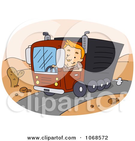 Clipart Happy Truck Driver - Royalty Free Vector Illustration by BNP Design Studio